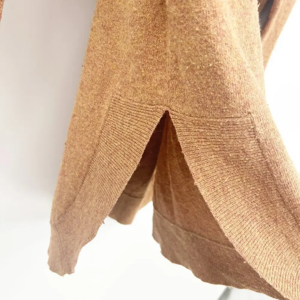 J. Crew‎ Womens Fall Knit Merino Wool Blend Tunic Sweater Size XS Heather Camel